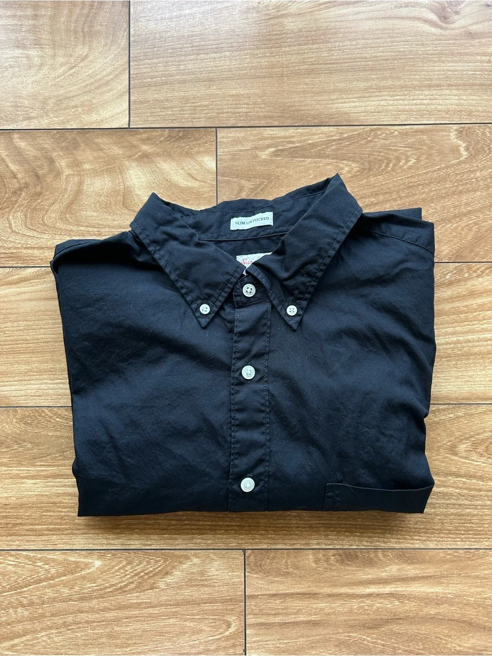 J.Crew Slim Untucked Secret Wash Black Poplin Button Up Shirt